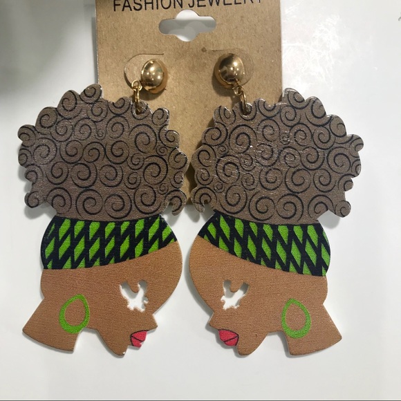 Jewelry - CUTE Afro Wooden Earrings Jewelry - CUTE Afro Wooden Earrings